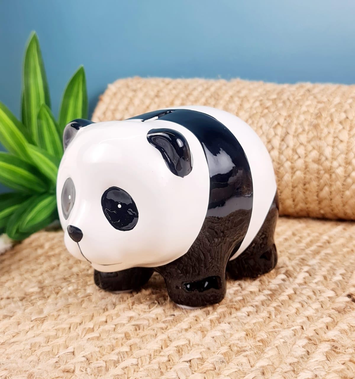 SATYAM KRAFT 1 Piece Cute Panda Polyresin Piggy Bank | Coin Box Gullak for Kids & Adults, Home Decor | Money Saving Coin Holder Showpiece | Gift for Him/Her on Birthday, Festivals, Diwali Return Gift