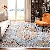 Safavieh Eleganter Teppich, BTL346, Gewebter Polyester Läufer, 200 X 300 cm, Blau / Karamell Braun