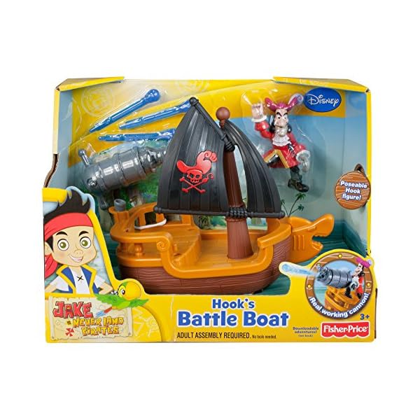 Mattel W5264 - Disney's Jake und die Nimmerland Piraten-Hooks Kanonenboot – Bild 7