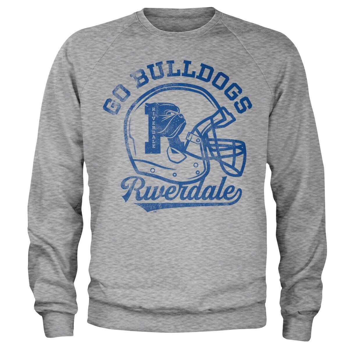 Riverdale Officially Licensed Go Bulldogs Vintage Sweatshirt (Heather Grey), Small