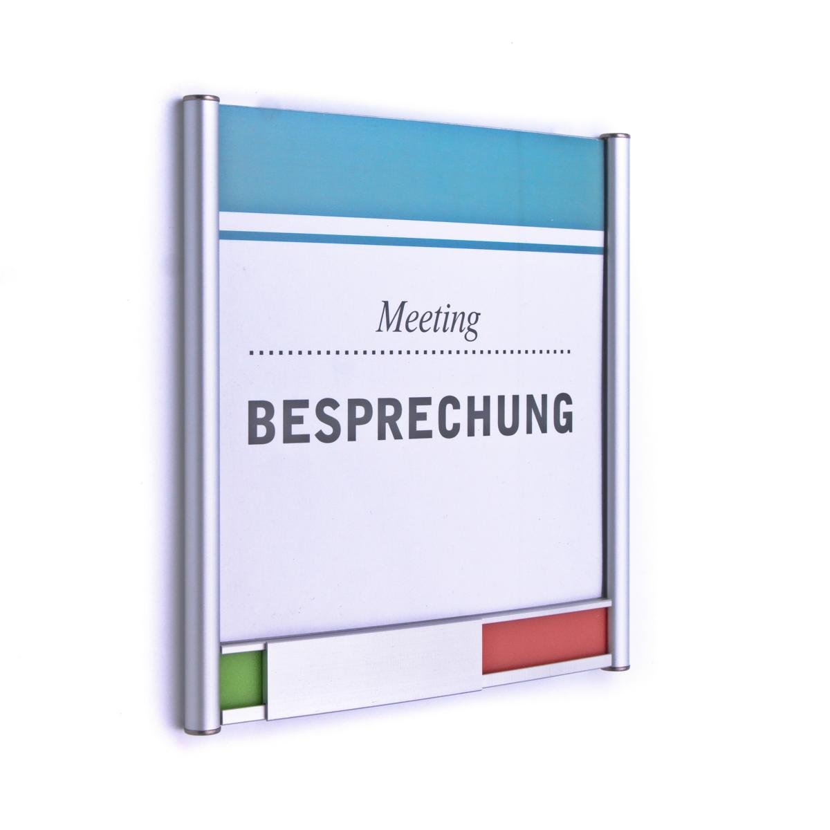 Türschild Primus 163/170 mit Frei/Besetzt-Anzeige für Büro, Rot/Grün- Anzeige