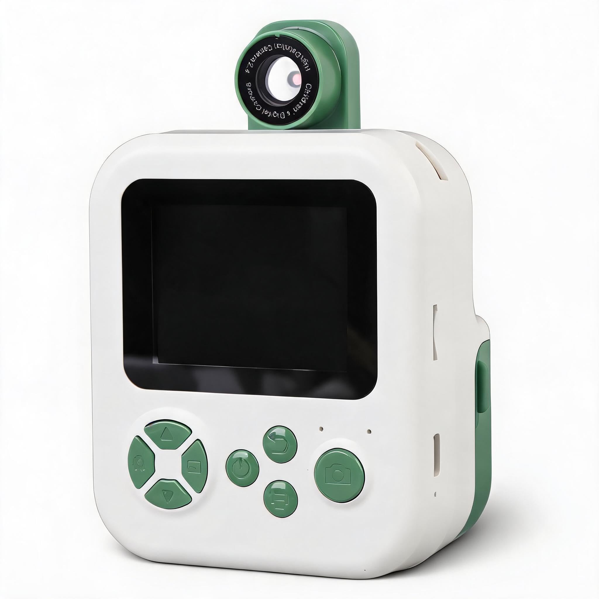 Cámara de Impresión Instantánea, Cámaras Digitales Fotográficas de Impresión Instantánea HD de 48 MP, Cámara Instantánea Selfie con Pantalla IPS de 2,4 Pulgadas con Lente (Verde
