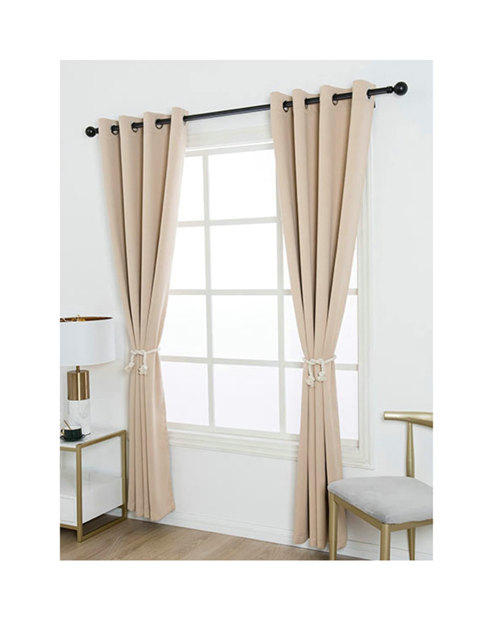 Cortina opaca con ojales para habitación infantil de poliéster vintage de 160x132 cm (2 piezas)