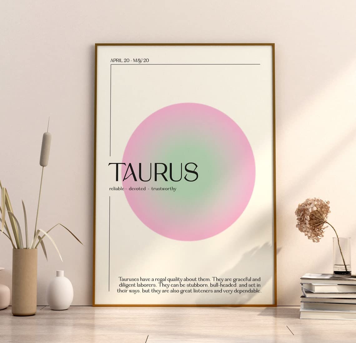 Amazon.com: Taurus Star Canvas Or Poster, Colourful Aura Print, Taurus  Zodiac Wall Art, Aura Gradient Wall Decor: Posters & Prints