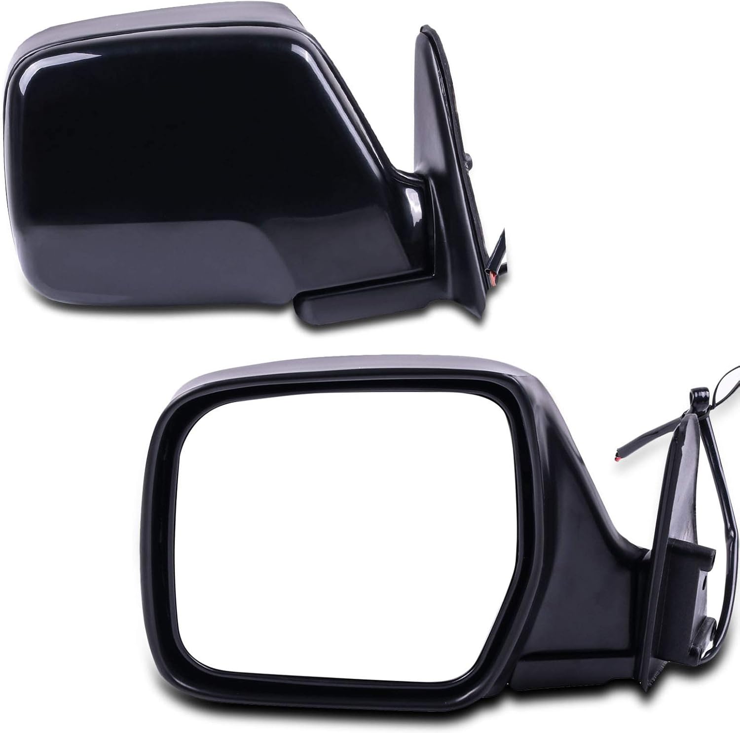OCPTY Black Left Side And Right Side Mirrors Fit For 1990-1997 For Toyota Land Cruiser Smooth Mirror Glass Manual Folding Non-Heated