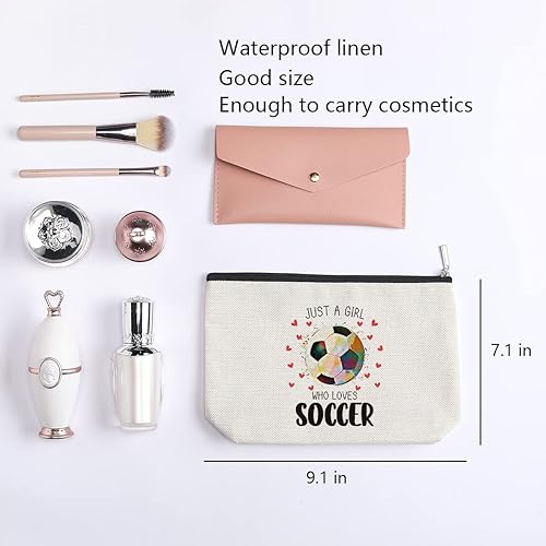 Miniatura 2 de Bolsa de maquillaje, accesorios de regalo para adolescentes, regalos de amistad de cumpleaños para su amiga, Soccer