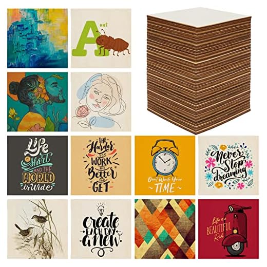 Set 60 Quadrati di Legno Grezzo