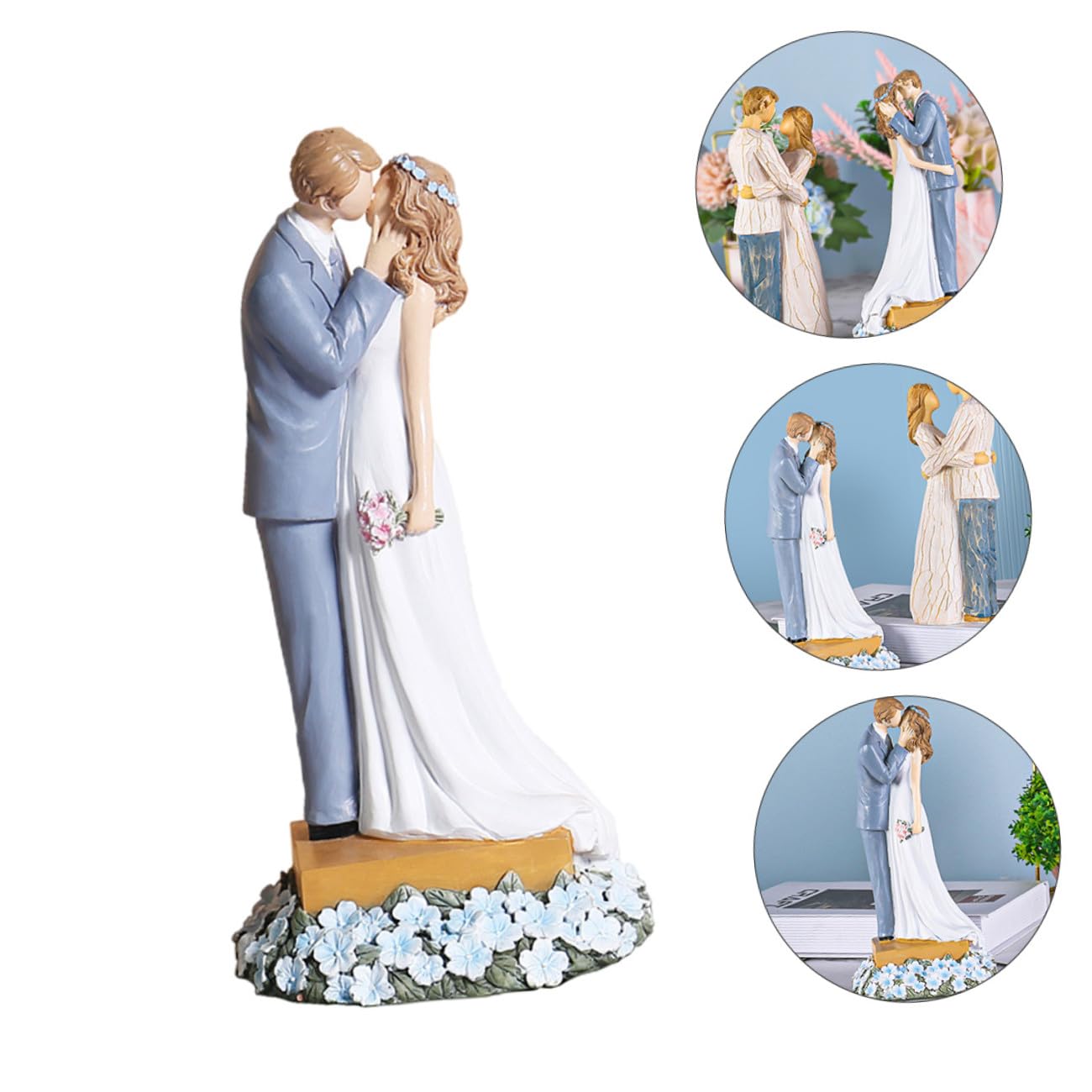 Ornements de Mariage pour Couples Décorations Sculpturales Figurines de Table Originales