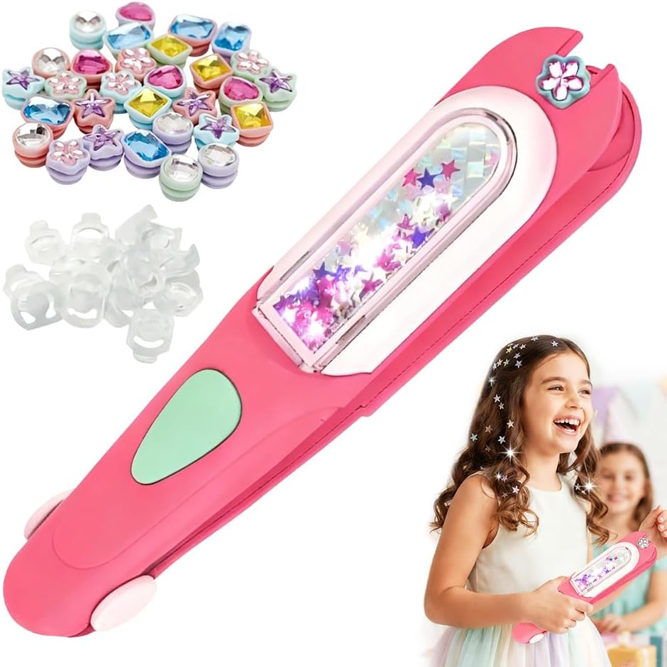 Hair Gem Stamper Kit,Hair Styling Tool with Reusable Shining Diamonds, Bling Hair Jewels for Girls Toys, Birthday Gifts Toys for Girls Ages 3 4 5 6 8-12 (2)
