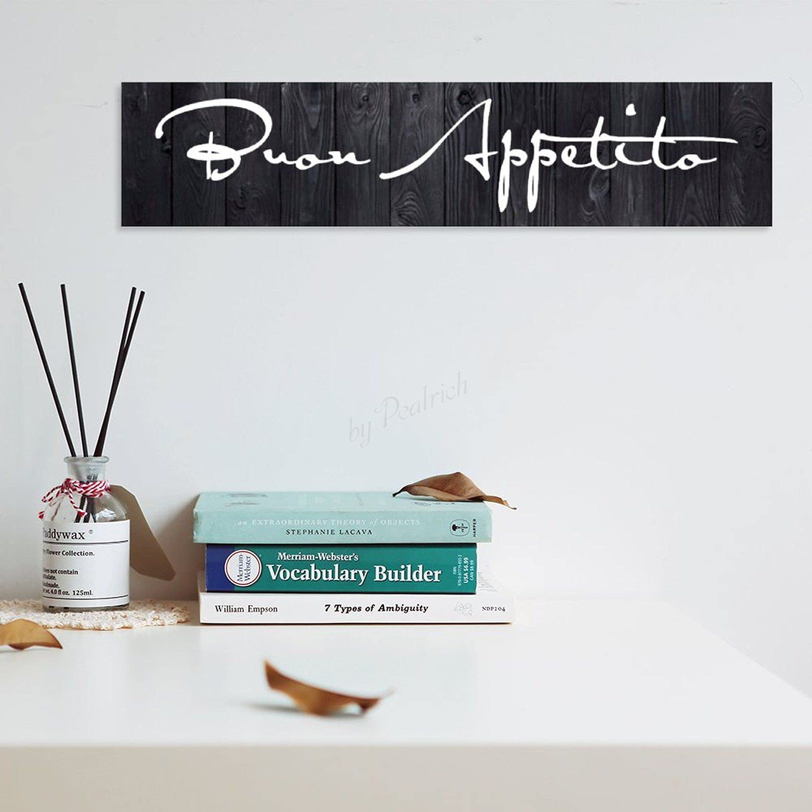 BUON Appetito Wood Wall Decor Plaque Sign Farmhouse Rustic Wall Decoration Hanging Sign with Rope 6"x18"