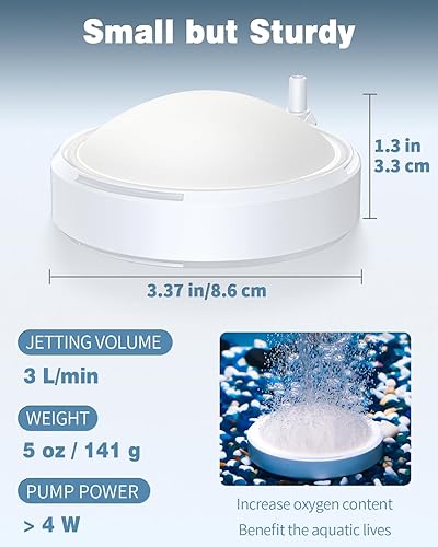 Miniatura 3 de Pawfly Piedra de aire hemisférica para acuario para bomba de aire, tanque de peces, disco de piedra de aire, herramienta redonda de liberación de