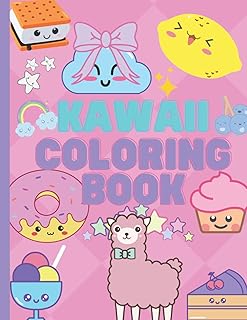Kawaii Coloring Book: Fun Kawaii Coloring Pages for Kids & Adults: 40 Pages of coloring