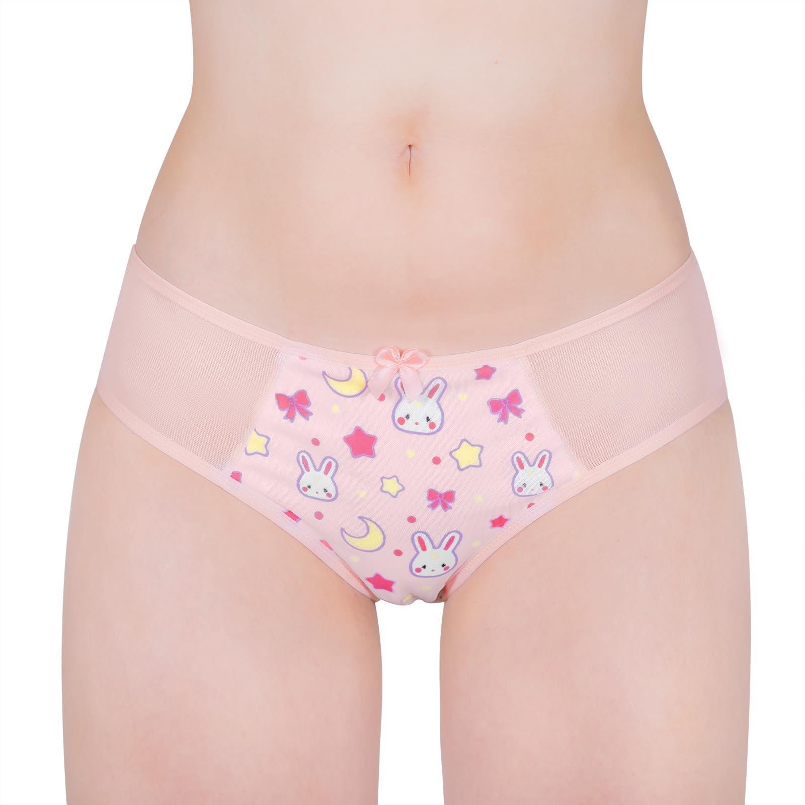 LittleForBig Majtki hipsterskie Usagi Moon Mesh Shaping Tucking Gaff Majtki dla Sissies Crossdresser Transgender