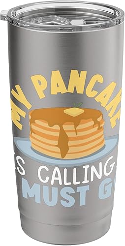Miniatura 8 de My Pancake Is Calling And I Must Go Food Lover Pancake Maker Stainless Steel Insulated Tumbler Black,Cepillado inoxidable