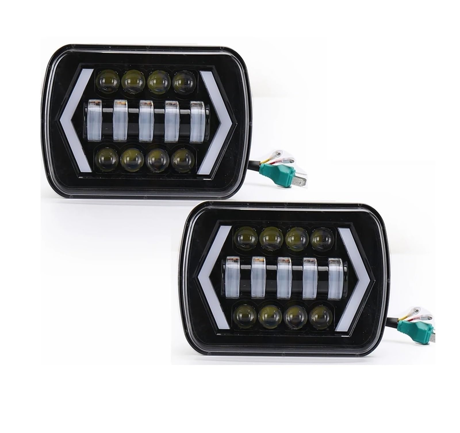 Faro Anteriore Quadrato H4 Da 90 W 7x6'' 5x7 Per Toyota Per Pick-up Per MR2 Per Celica Impermeabile LED Bianco DRL Ambra Indicatori Di Direzione Camion Principale Fari Faro