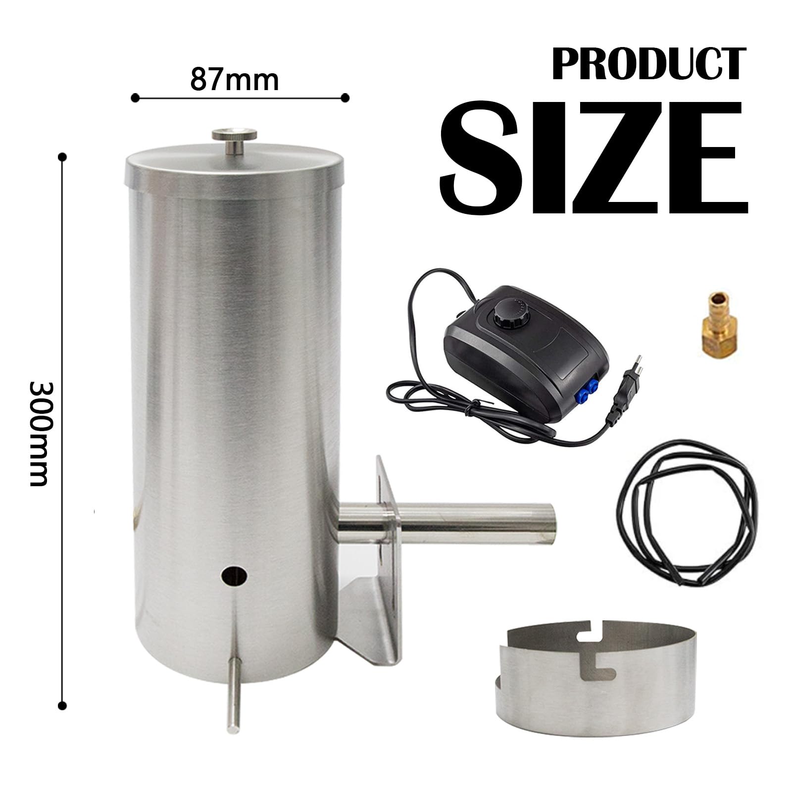 Générateur De Fumée Froide, Acier Inoxydable Générateur De Fumée Serpentin Fumoir A Froid Fumoir A Froid avec Pompe pour BQQ Fumage à Froid Poisson Viande Fromage