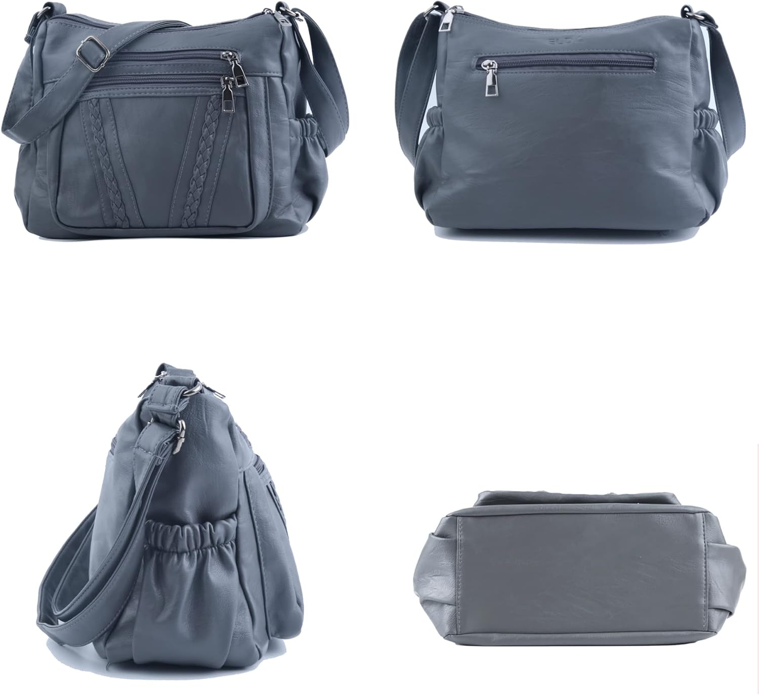 ELDA Crossbody Bags For Women Pocketbooks Soft PU Leather Purses and Handbags Multi Pocket Shoulder Bag - Image 4