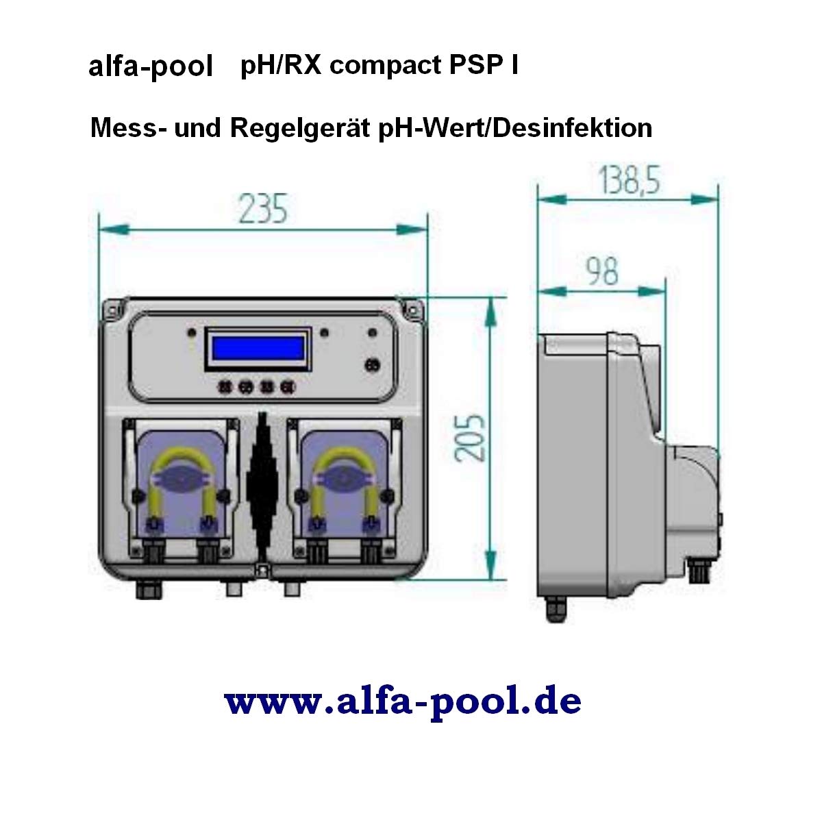 alfacontrol PH/RX compacto PSP i - Medición, control y sistema de dosificación para PH Control y desinfección en la piscina (80202)