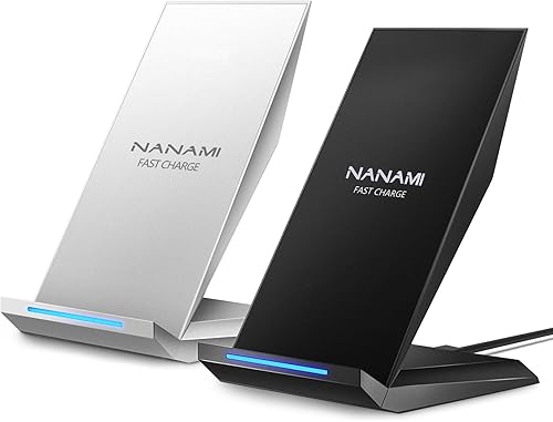 Cargador inalámbrico rápido, 2 unidades Soporte de carga inalámbrico certificado NANAMI Qi para iPhone 14131212 Pro MaxSE 202011XRXSX8 Plus, Samsung