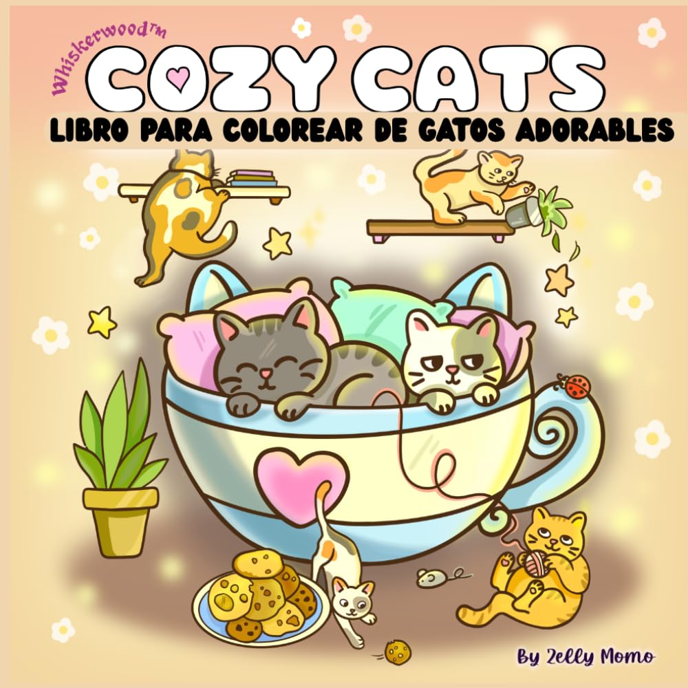Cozy Cat Moments: Libro para colorear de gatos adorables para adultos y adolescentes (The Whiskerwood Collections)