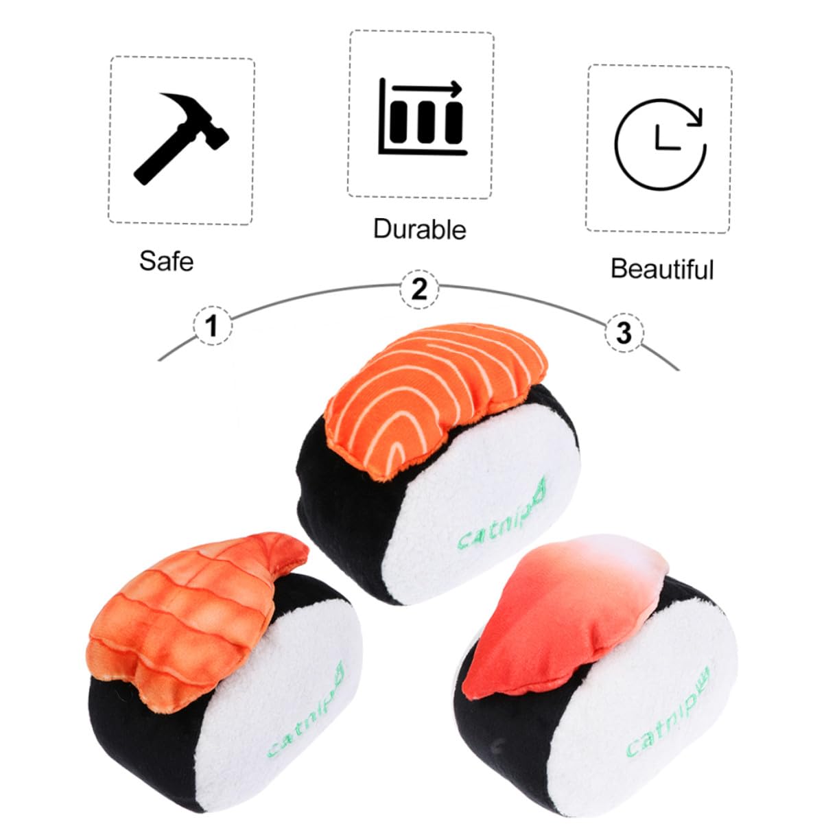 Happyyami 9stücke Katzenminze Spielzeug Plüsch Chew Bite Interaktive Spielzeuge Mit Quietscher Molar Zubehör Für Katzen Enthält Sushi Muscheln Und Garnelen Für Kätzchen Und Senioren