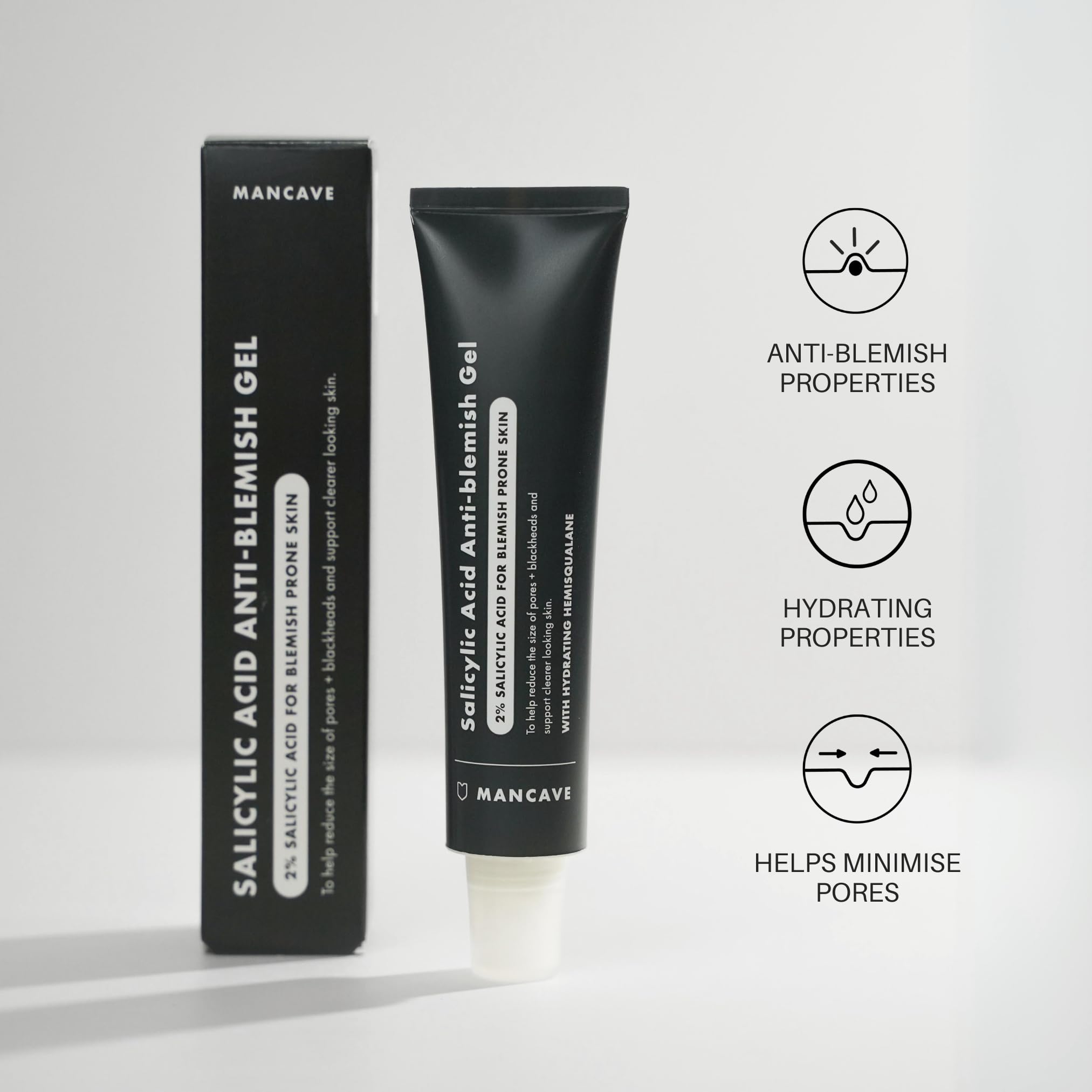 ManCave 2% Salicylic Acid Anti-Blemish Gel, Blackhead Remover, Gentle Exfoliation, Vegan-Friendly - Image 3