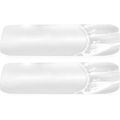 2-Pack 100% Organic Cotton Twin Fitted Sheets only, Soft & Crisp Percale, Lightweight, Snug-Fit, 2X Twin Deep Pocket Fitted Sheet - White