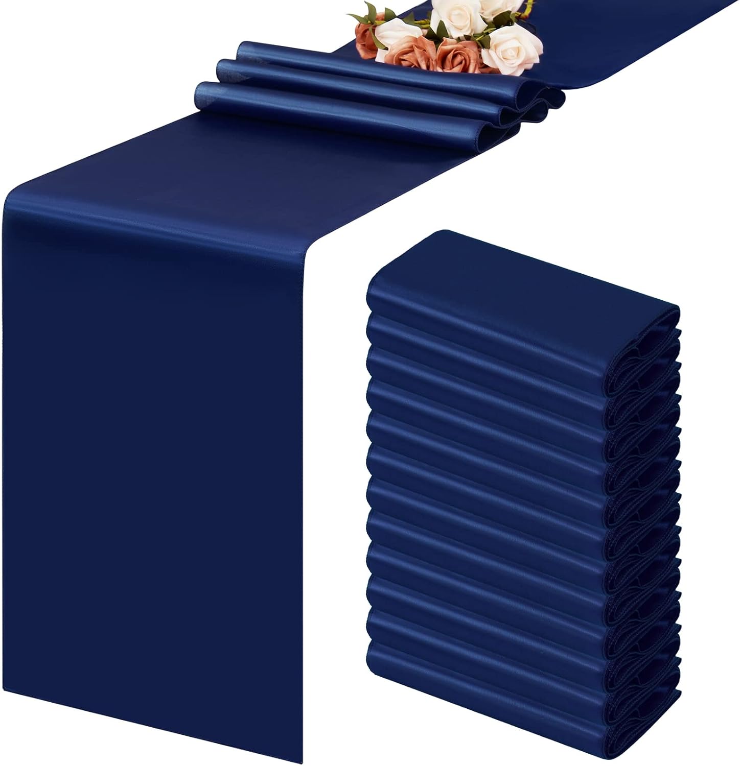 12 Pack Navy Blue Table Runners 12 x 108 inch Long Table