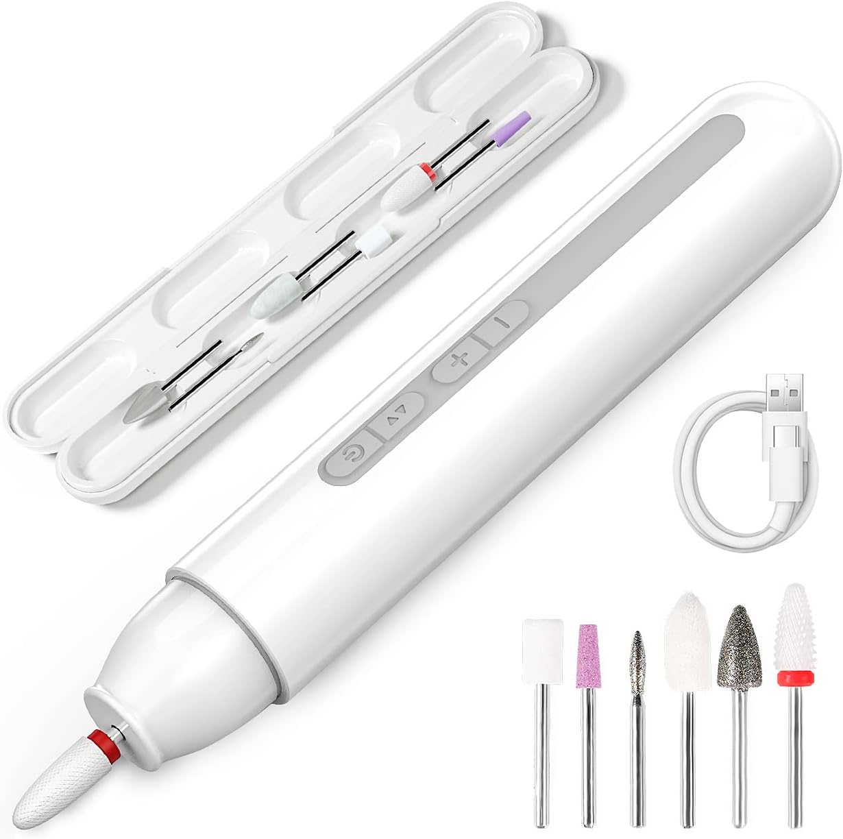 6 In 1 Elektrische Draadloze Manicure Pedicure Nagelvijlen Set, Elektrische Manicure Boorset, 6 Veelzijdige Hulpstukken, 6-speed Motor Snelle Rotatie (8500-13000 rpm) AG-1738
