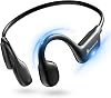 Bone Conduction Earphones, Bluetooth Headphones, Open-Ear Wireless Earphones, Type-C Rapid Charging, Bone Conduction Headphones, Waterproof, Lightweight, No Clogging Ears, Microphone Included, Air Conduction, Stereo, 15 Hours Playback, Perfect for Exercise, Commuting or Traveling Black