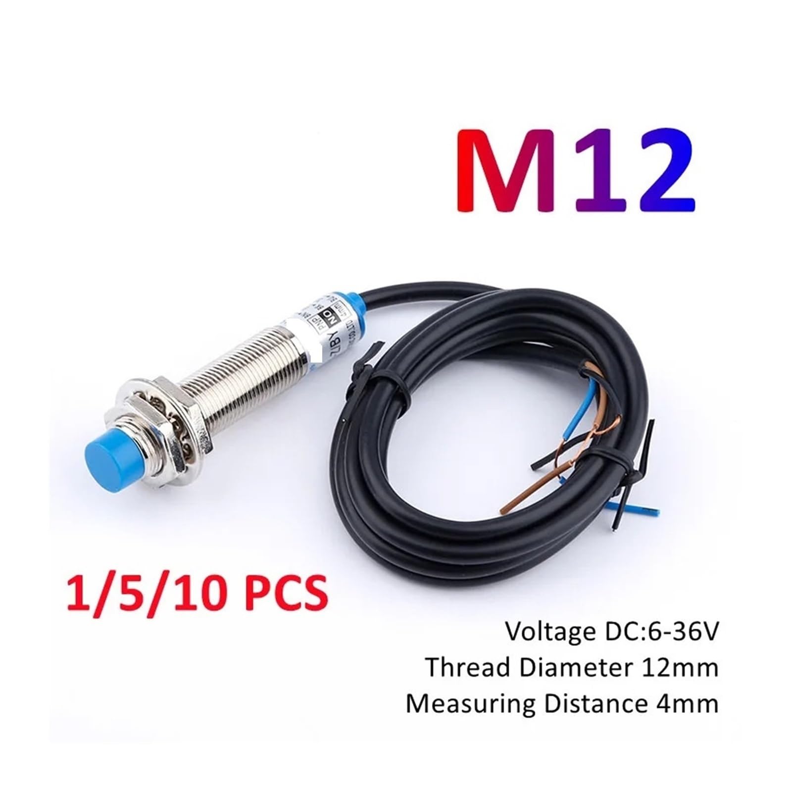 Näherungssensor LJ12A3-4-Z/BX LJ12A3-4-Z/BY Induktiver Näherungssensor M12 4 mm DC 12/24 V AC 110 V 220 V NO NC NPN PNP(10PCS,LJ12A3-4-ZlEX)