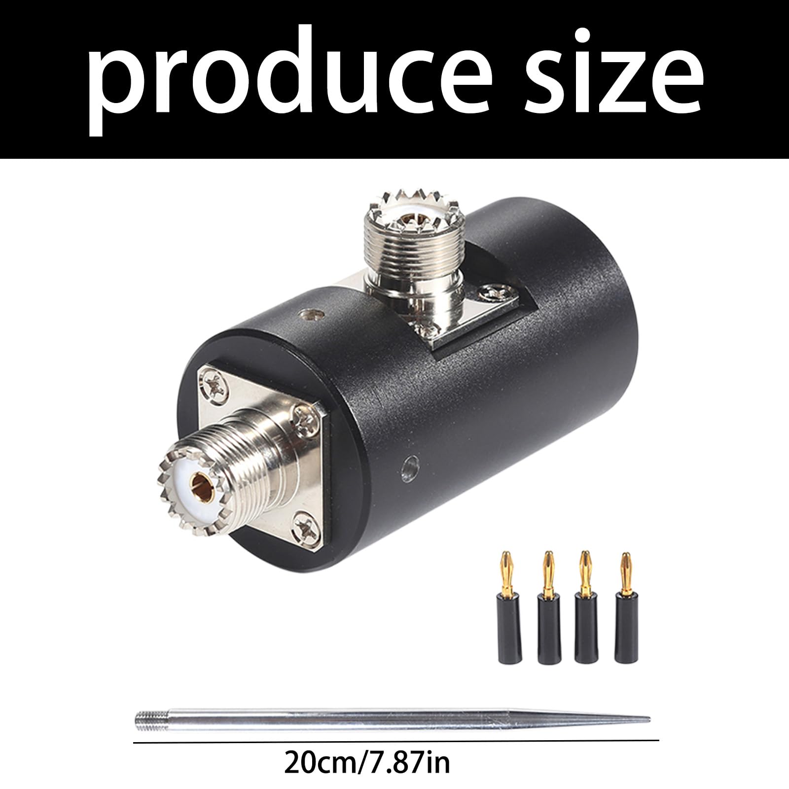 Montaggio per antenne in Metallo ABS per comunicazioni Esterne con picchetto da da 20 cm e a Banana Sostituzione della Base per antenne per Auto