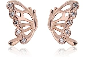Meissa 925 Sterling Silver Rose Gold Butterfly Earrings