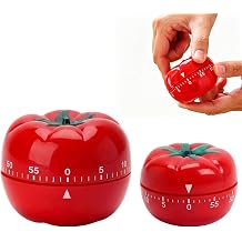2Pcs Pomodoro Timer, Tomato Mechanical Kitchen Timer with Loud Alarm, Portable Loud Alarm Counters Reminder, Creatives Kitchen Cooking Timer Clock for Cooking, Baking,Boiling Eggs