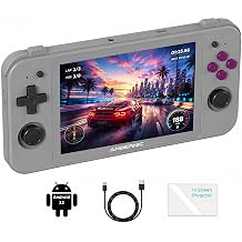 Doriteney RG505 Retro Handheld Game Console RG505 No Card Emulator Handheld Console Android 12 System Unisoc Tiger T618 Support 5G WiFi 5.0 Bluetooth Grey