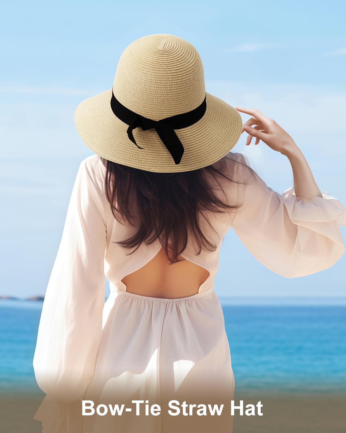 Zylioo S/M/L/XL/XXL Cappelli da sole in paglia per teste grandi, protezione UV, tesa larga, cappello da spiaggia per vacanze estive da donna, Tesa Larga - Beige, XL
