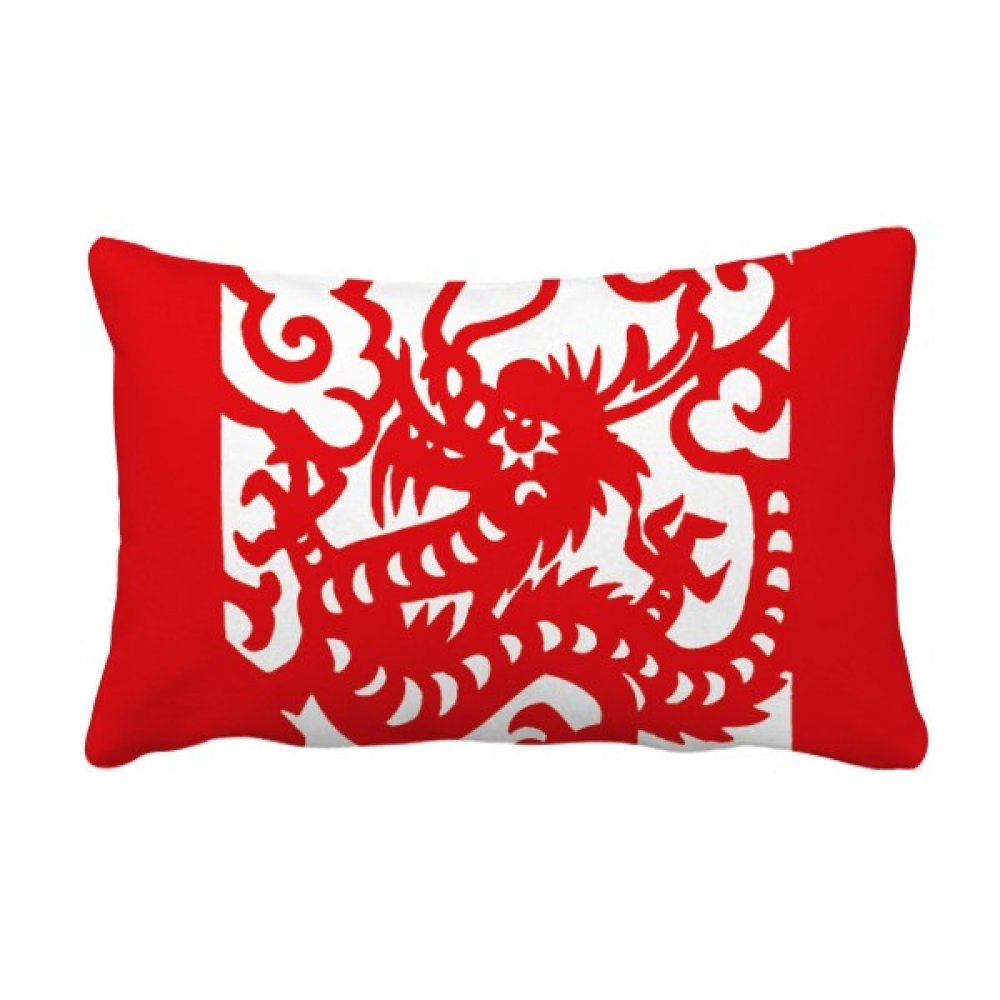 Coussin de décoration dragon multicolore aux finitions soignées 16x24