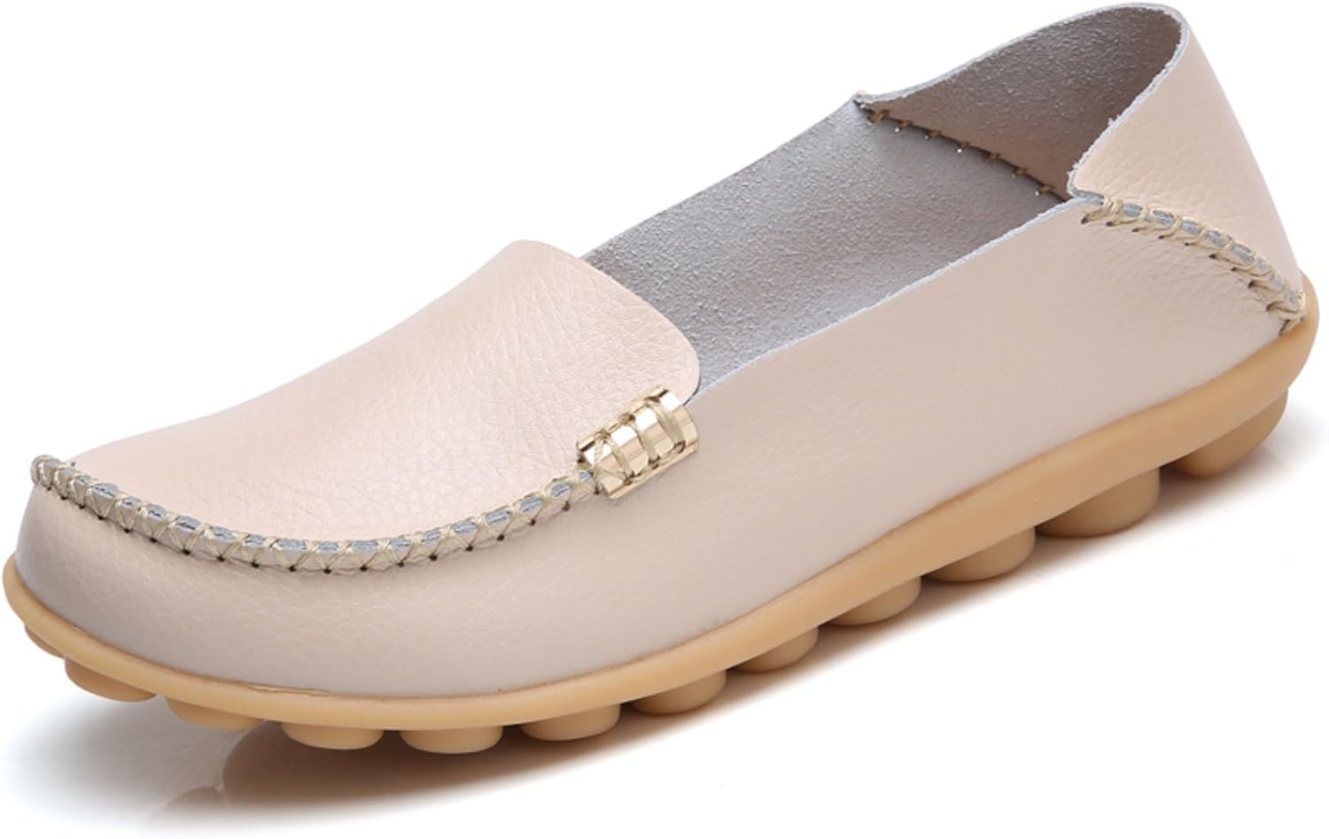 VenusCelia Women's Comfort Walking Boat Shoe 6 Beige