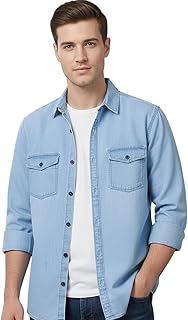 Urbano Fashion Men's Full Sleeve Regular Fit Casual Denim Shirt