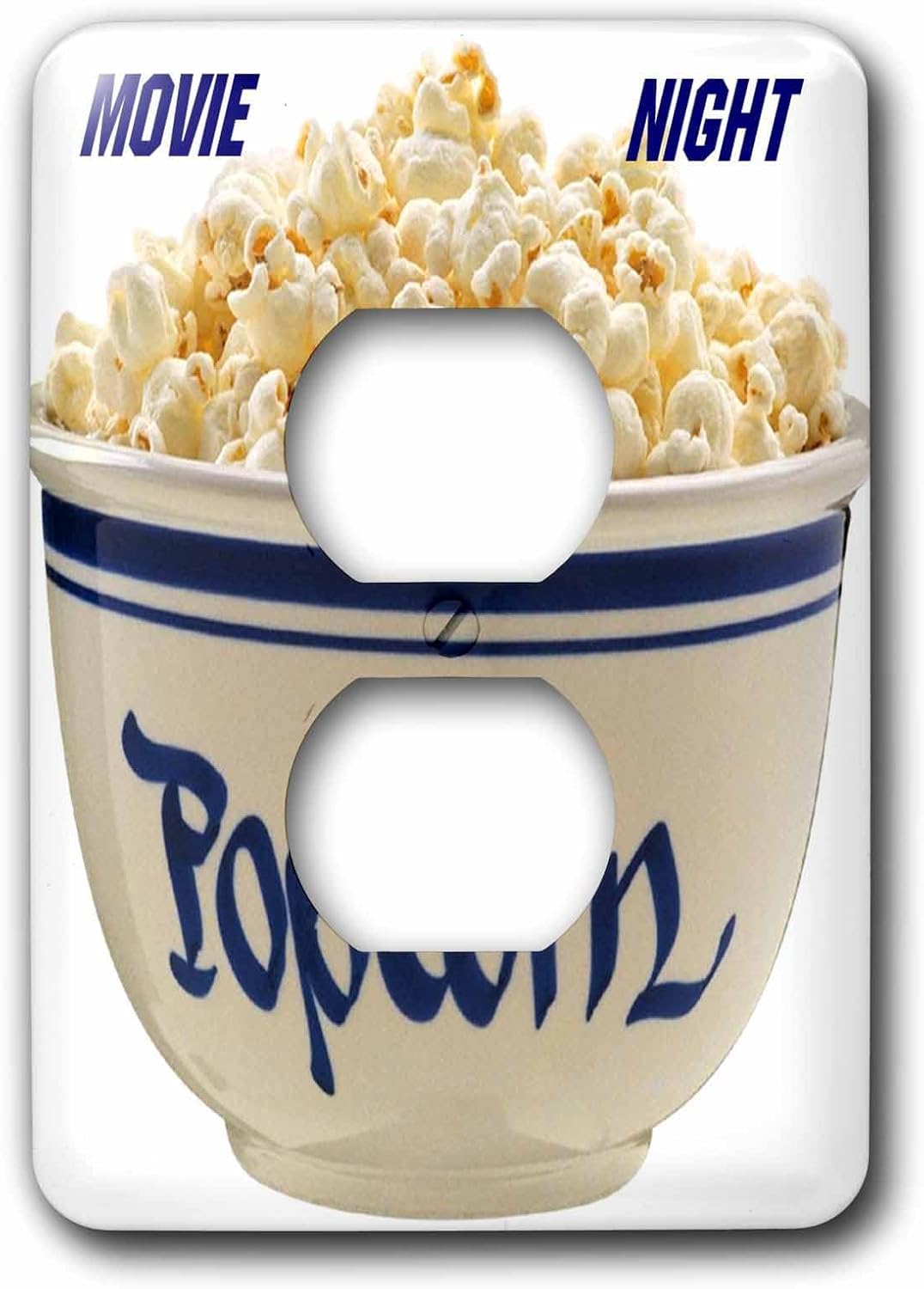3dRose lsp_33172_6 Two Plug Outlet Cover with Popcorn Movie Night