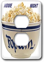3dRose Florene Food & Beverage - Popcorn Movie Nite 2 plug outlet cover