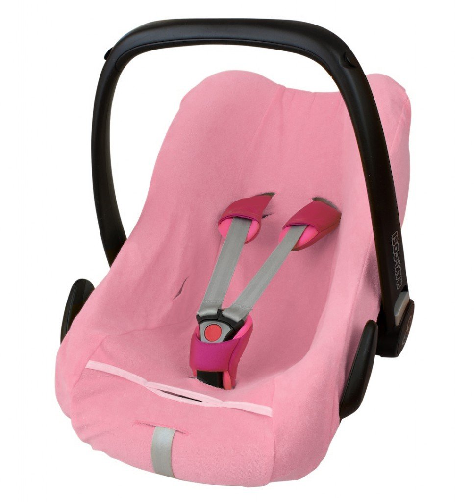ByBoom® - Housse d'été éponge, housse universelle pour coques bébé, sièges auto, par ex. pour Maxi-Cosi CabrioFix, Pebble, City SPS, Colour:Rose
