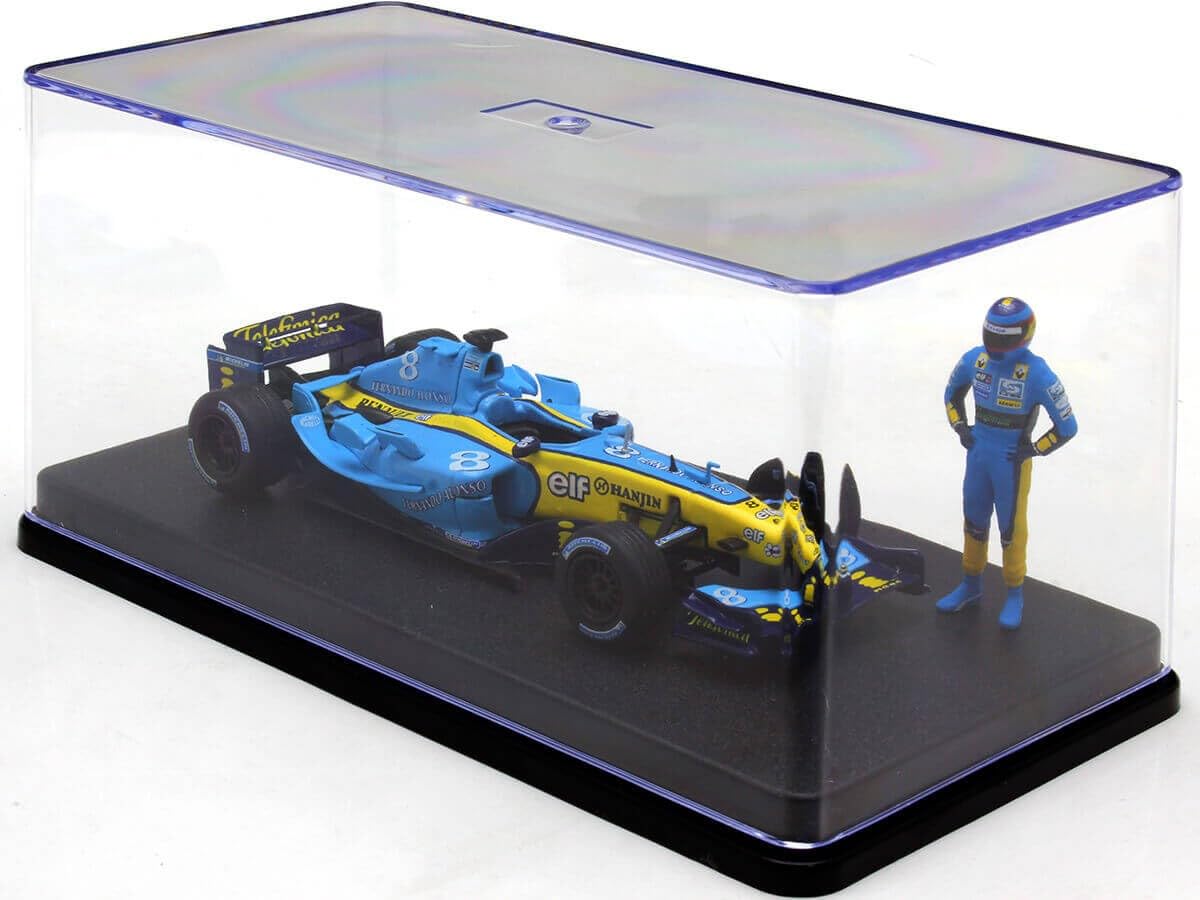 2004 Renault F1 Team R24 Nº8 + Figura Fernando Alonso + Urna