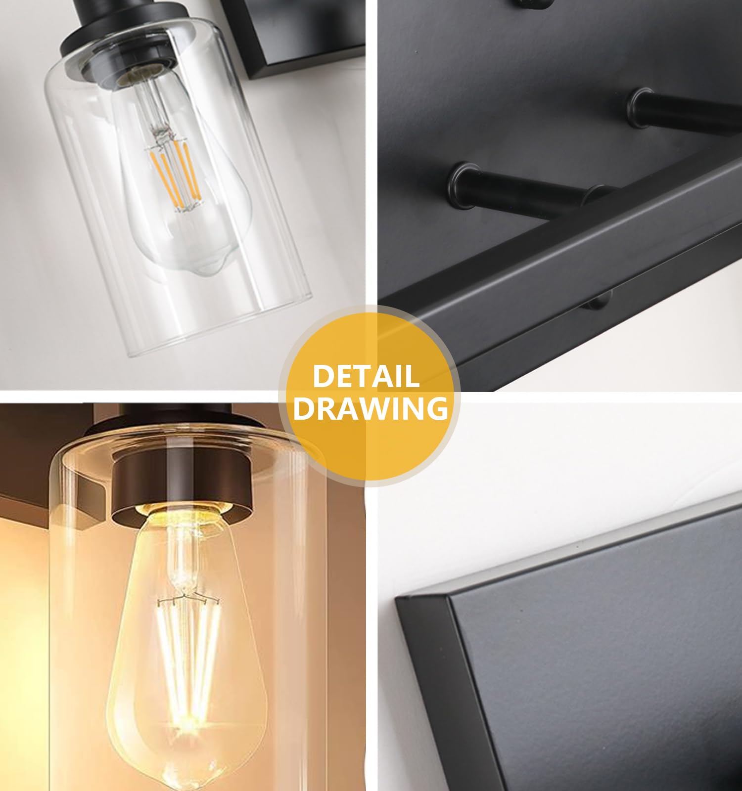 Gold Bathroom Vanity Light 2-Light Brushed Gold