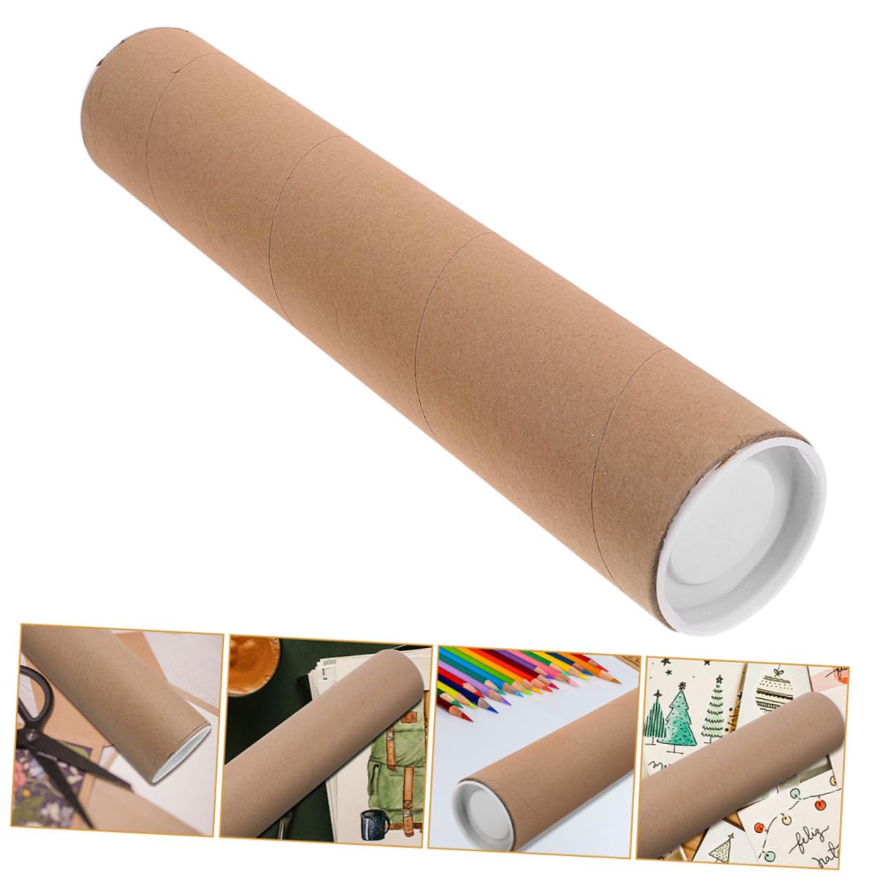 HAPINARY Versatile Cardboard Shipping Tube with Caps for Art Mailers Posters and Craft Projects