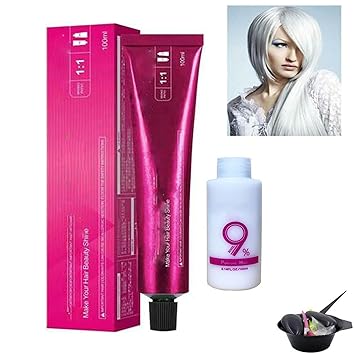 No Bleaching Hair Nourishing Coloring Hair Dye, Color Ammonia-Free Hair Dye, DIY Fashion Hair Dye Permanent For Men And Women, Hair Dye For Dark Hair, Hair Dye Permanent For Dark Hair (white)
