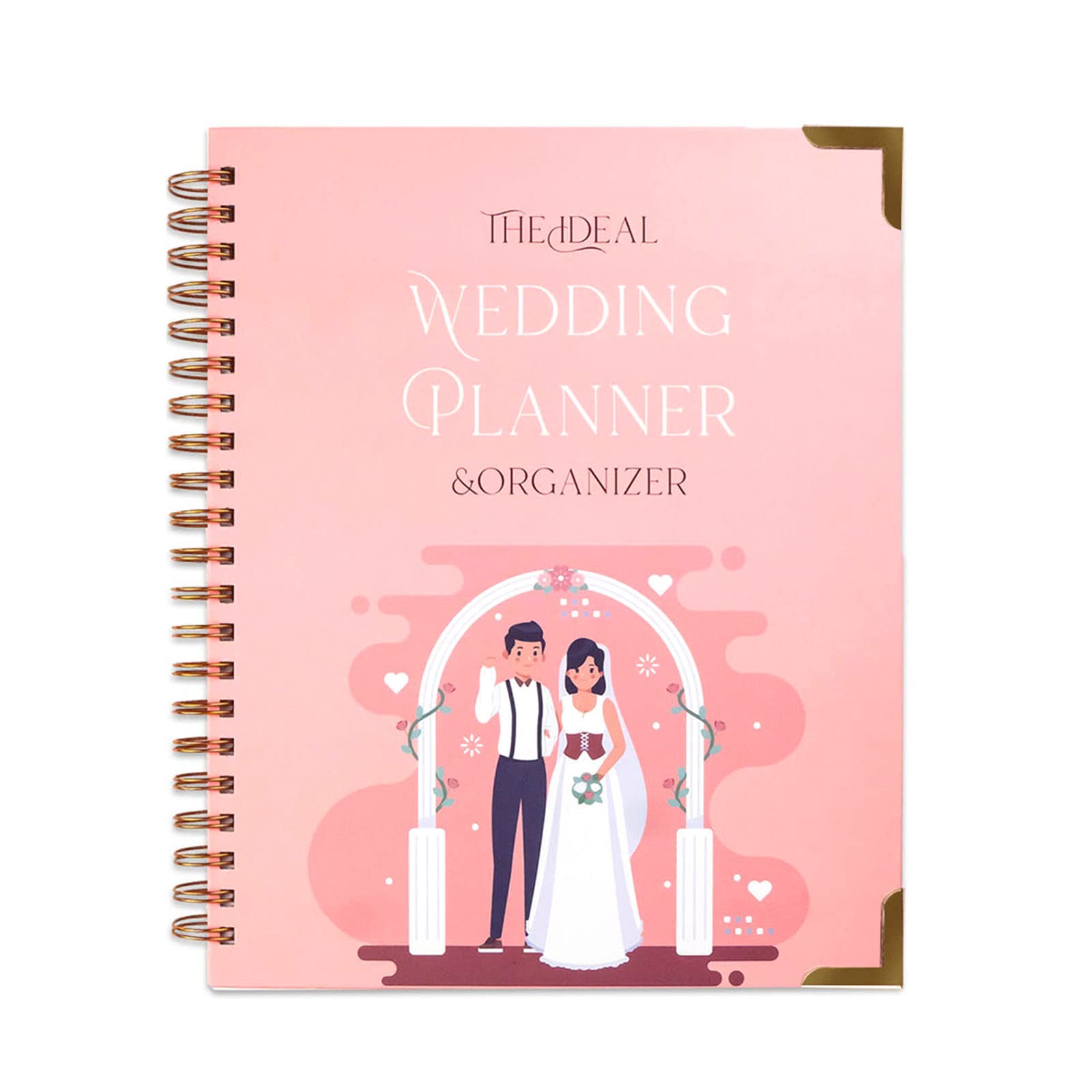El Planificador y Organizador de Bodas Ideal Cuaderno en Espiral Diario a Rayas Planificación Detallada de Posibles Parejas,Pink,A4(280 * 210mm)