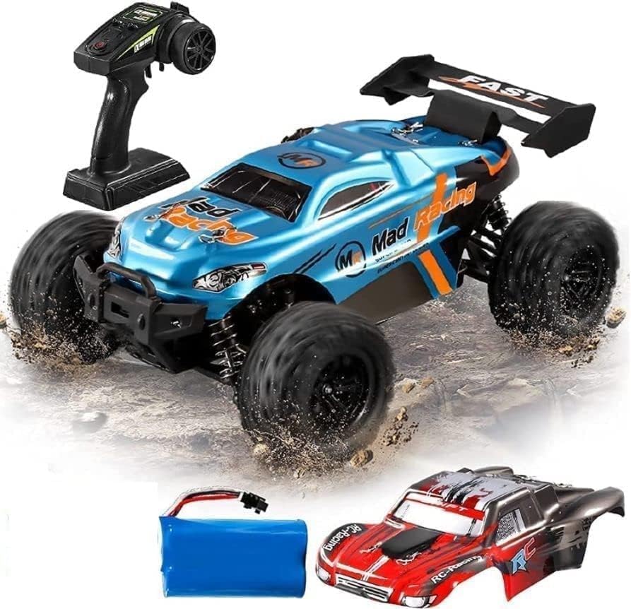 RC Sport Cars, 40+KM/H Speed 4WD 1:18 Scale Electric Waterproof Truggy Remote Control Off Road Monster Truck with Rechargeable Batteries Toys for Kids and Adult (RC Crawler ZWD-005)