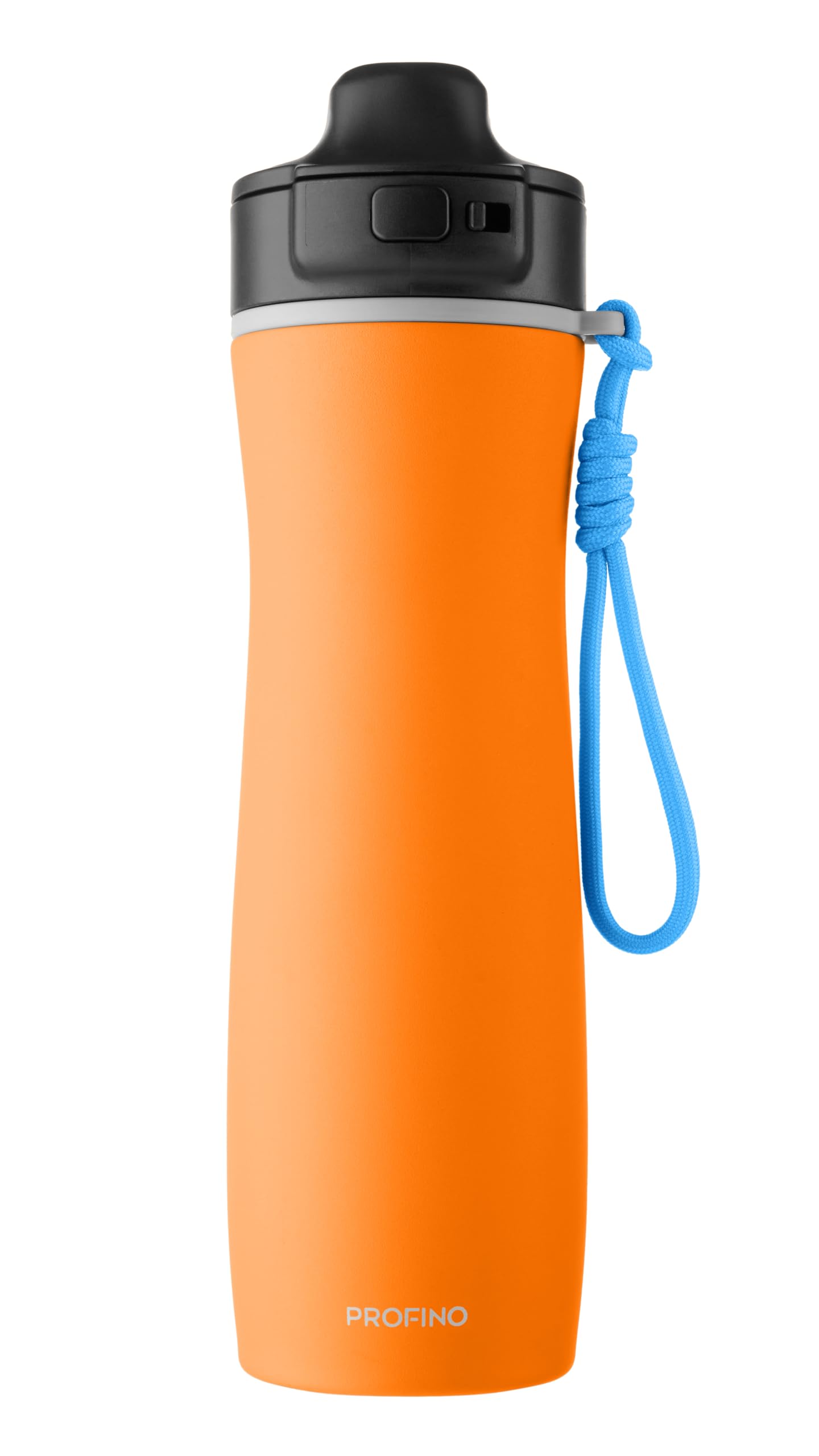 Borraccia isolata attiva, in acciaio inox, 625 ml, arancione, con flip-cap, per bere una sola mano, a prova di perdite, calda 6 ore, in acciaio riciclato, con nastro, per attività all'aperto e