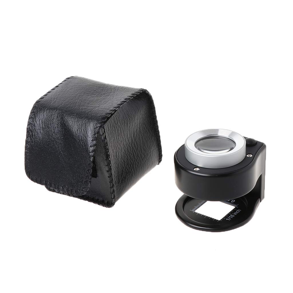 Tsophreniq Light Magnifier Optics Loupes Magnifier Microscope Glass Lens With Led Uv For Jeweler Maps 30X Pencil Case